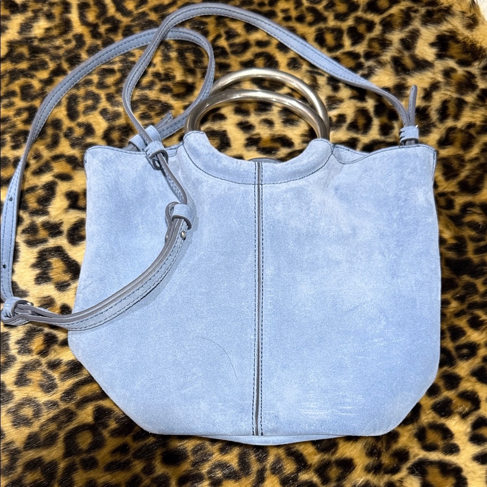 J. Crew Light Blue Suede Shoulder Bag